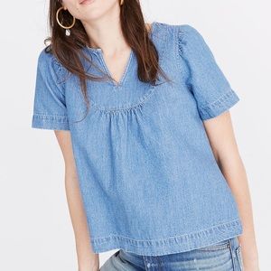 Madewell Denim Popover Swing Top